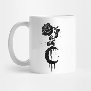 Black rose and moon Mug